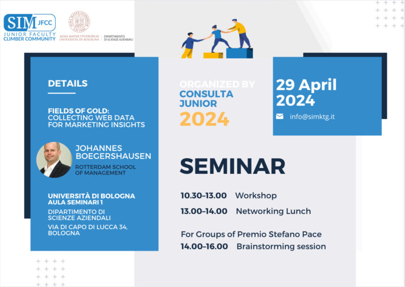 SIM Seminar :  "Fields of data: collecting web data for marketing insights" 29 Aprile